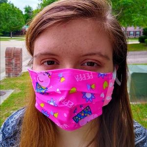 Face mask, pepper pig, 2 layers, 100% cotton